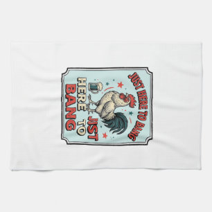 Paño De Cocina Diseño de camiseta de grabado vintage de gallo div