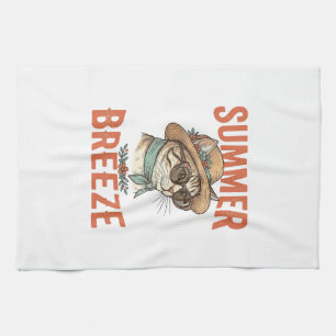 Paño De Cocina Diseño de camiseta de grabado vintage de gato de b