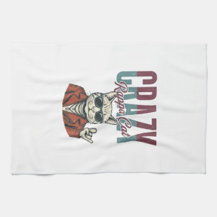 Paño De Cocina Diseño de camiseta de grabado vintage de gato rapp