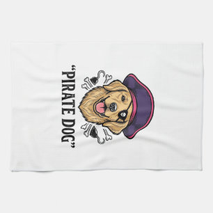 Paño De Cocina Diseño de camiseta de grabado vintage de perro pir