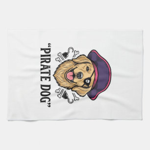 Paño De Cocina Diseño de camiseta de grabado vintage de perro pir