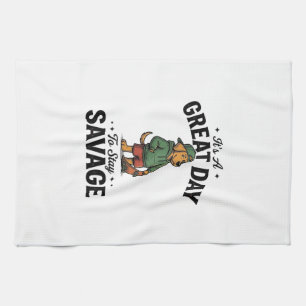 Paño De Cocina Diseño de camiseta de grabado vintage de perro sal