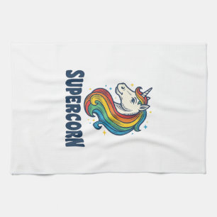 Paño De Cocina Diseño de camiseta de grabado vintage de Supercorn