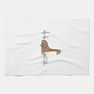 Paño De Cocina Diseño de camiseta de grabado vintage latido de co