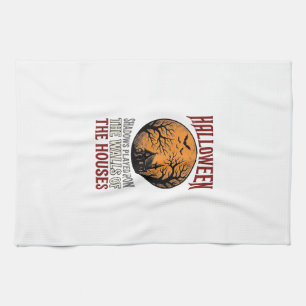 Paño De Cocina Diseño de camiseta de luna de casa embrujada de Ha