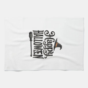 Paño De Cocina Diseño de camiseta de sombrero de bruja Vintage Ha