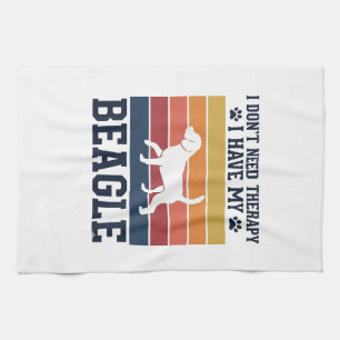 Paño De Cocina Diseño de camiseta de terapia de perro Beagle vint