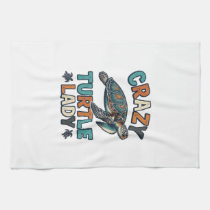 Paño De Cocina Diseño de camiseta de tortuga marina vintage Crazy