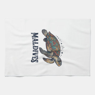 Paño De Cocina Diseño de camiseta de viaje de tortuga marina vint