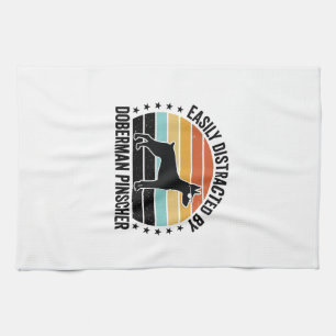 Paño De Cocina Diseño de camiseta gráfica vintage de Doberman Pin