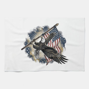 Paño De Cocina Diseño de camiseta patriótica de bandera de águila