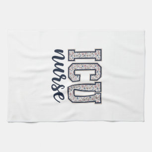 Paño De Cocina Diseño de camiseta universitaria floral de enferme