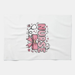 Paño De Cocina Diseño de camiseta vectorial de enfermera linda co