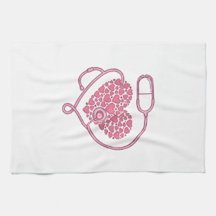 Paño De Cocina Diseño de camiseta vectorial de estetoscopio de co