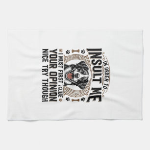 Paño De Cocina Diseño de camiseta vintage de opinión de perro div