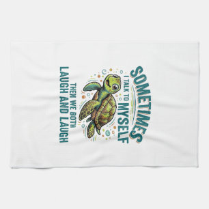 Paño De Cocina Diseño de camiseta vintage de tortuga divertida ha