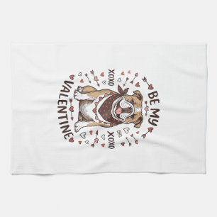 Paño De Cocina Diseño de camiseta Vintage Valentine Bulldog XOXO_