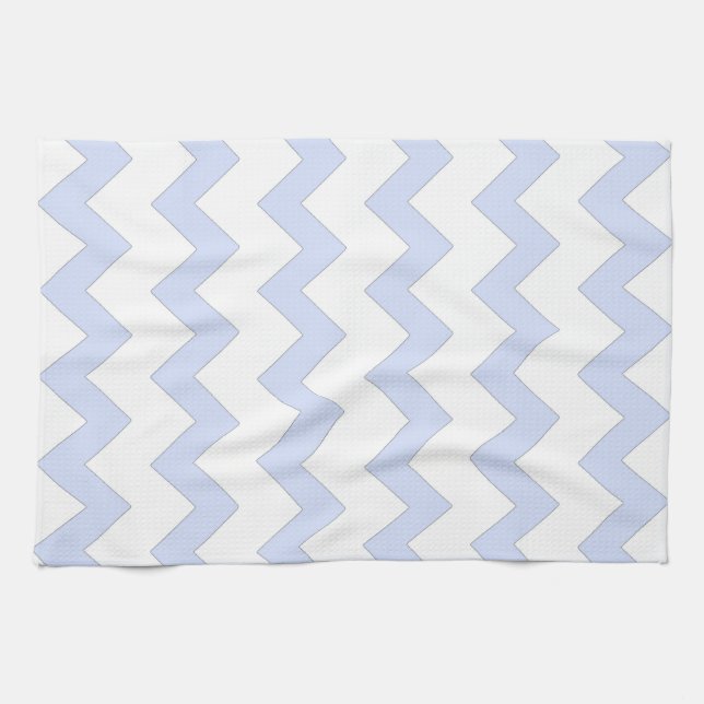 Paño De Cocina Diseño de chevron de zigzag azul y blanco (Horizontal)