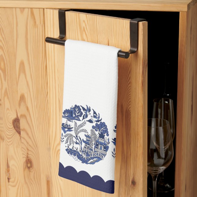 Paño De Cocina Diseño de China salvaje azul (Pliegue de tercios)