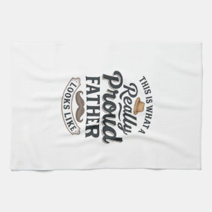 Paño De Cocina Diseño de cita de grabado vintage orgulloso padre_