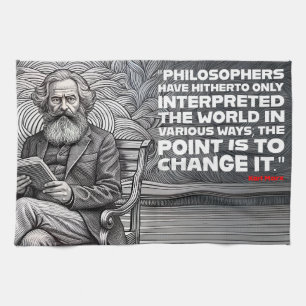 Paño De Cocina Diseño de citas Karl Marx - ¡Sea el cambio!