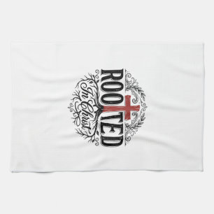 Paño De Cocina Diseño de cruz cristiana vintage arraigado en Cris