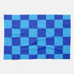 Paño De Cocina Diseño de cuadros azules claros y oscuros