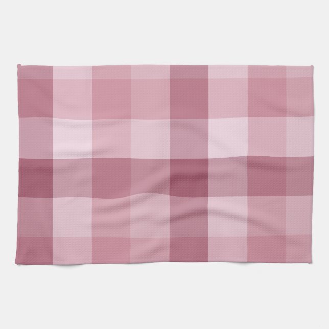 Paño De Cocina Diseño de Cuadros de Gingham Rosa (Horizontal)
