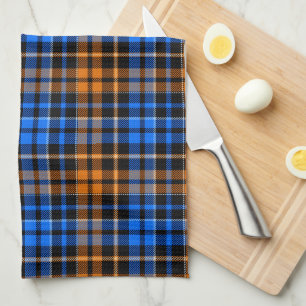 Paño De Cocina Diseño de cuadros escoceses naranja azul negro