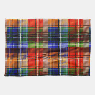 Paño De Cocina Diseño de Cuadros Escoceses Rojo Azul Verde Amaril