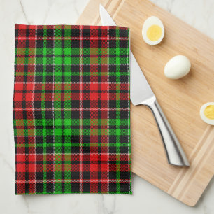 Paño De Cocina Diseño de cuadros escoceses rojos y verdes negros