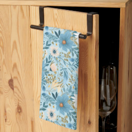 Paño De Cocina Diseño De Daisy De Verano En Azul