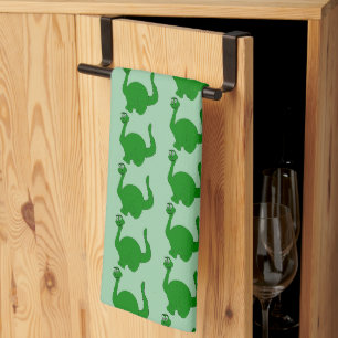 Paño De Cocina Diseño de dinosaurio con fondo de cualquier color