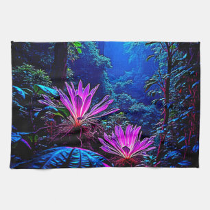 Paño De Cocina Diseño de Floración Jungla Mística Brillante