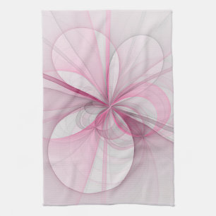 Paño De Cocina Diseño de fractal gris rosa claro abstracto modern