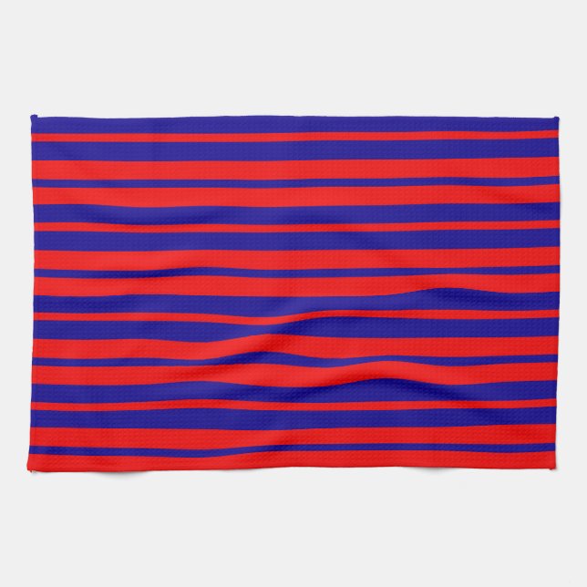 Paño De Cocina Diseño de franjas rojas y azules (Horizontal)