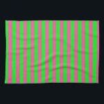 Paño De Cocina Diseño de franjas rosadas y verdes<br><div class="desc">Líneas de franjas horizontales rosadas y verdes sin inconvenientes Patrón de repetición Diseño Imprimir fondo</div>