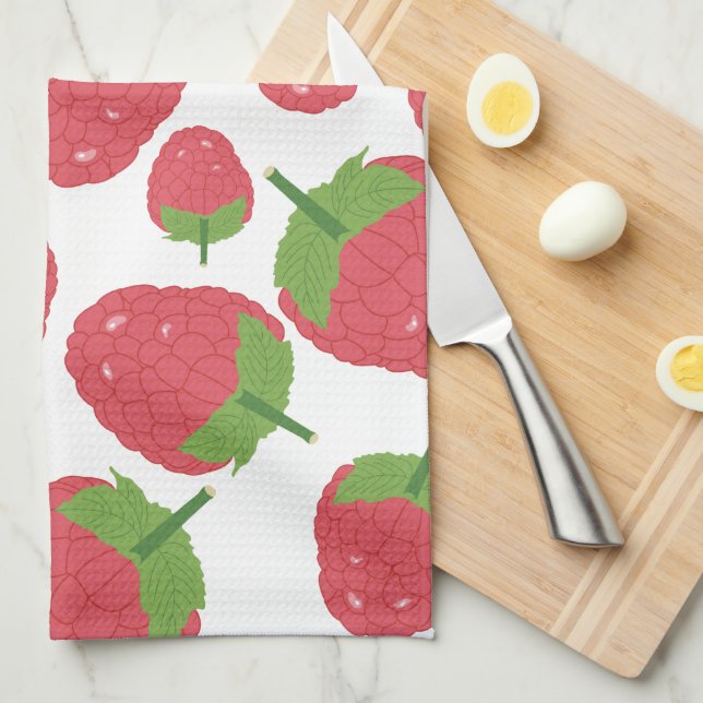 Paño De Cocina Diseño de fruta de frambuesa (Doblado Cuarto)