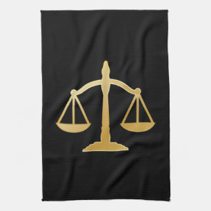 Paño De Cocina Diseño de Golden Scales of Justice Law