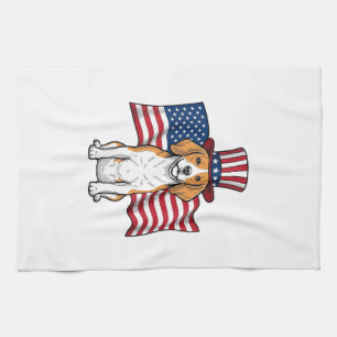 Paño De Cocina Diseño de grabado vintage de bandera de perro Beag