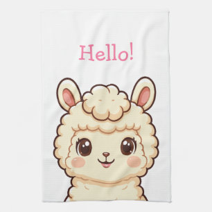 Paño De Cocina Diseño de ilustración de llama linda
