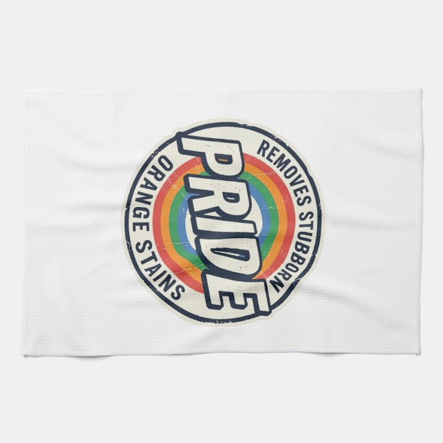 Paño De Cocina Diseño de insignia de arcoíris de protesta de orgu (Horizontal)