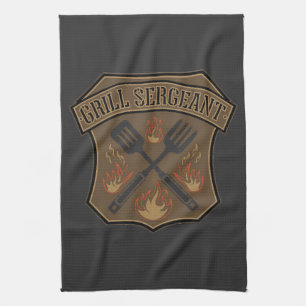 Paño De Cocina Diseño de Insignia de Sargento de Parrilla con Esp