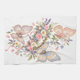 Paño De Cocina Diseño de jardín de mariposas dulces para mágico