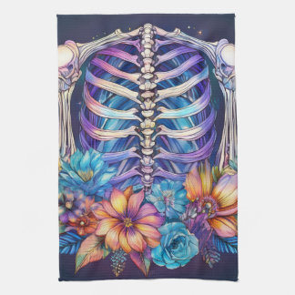 Paño De Cocina Diseño de jaulas y flores