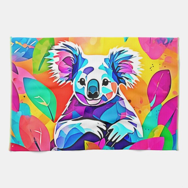 Paño De Cocina Diseño de Koala Abstracto (Horizontal)