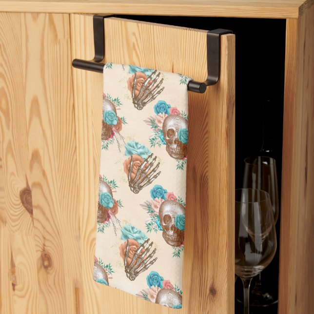 Paño De Cocina Diseño de la serie Boho Skull 12 (Pliegue de tercios)