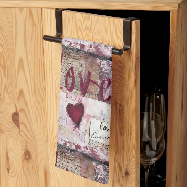 Paño De Cocina Diseño de la serie Borgoña Valentines 10 (Pliegue de tercios)