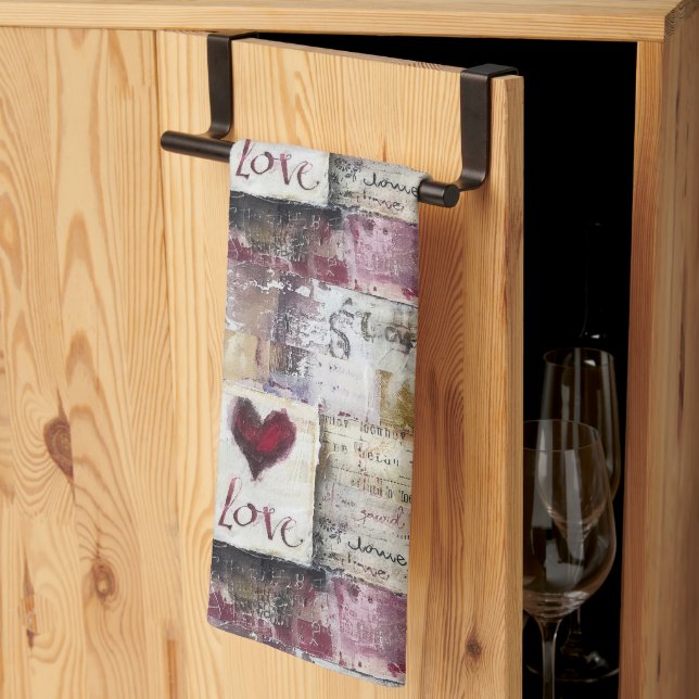 Paño De Cocina Diseño de la serie Borgoña Valentines 2 (Pliegue de tercios)