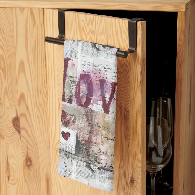 Paño De Cocina Diseño de la serie Borgoña Valentines 5 (Pliegue de tercios)